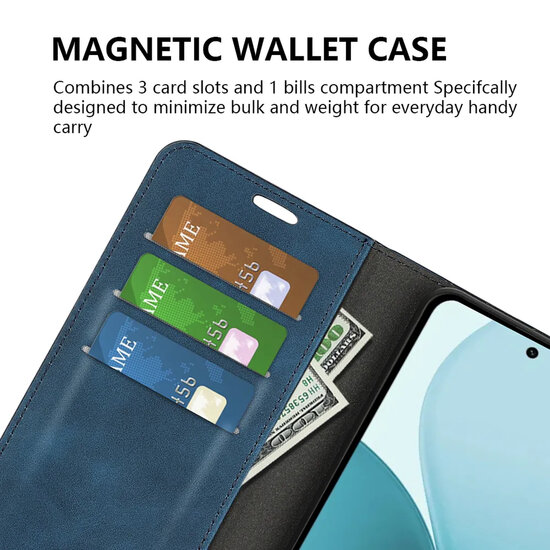 Oppo Reno14 Hoesje - MobyDefend Luxe Wallet Bookcase (Magnetische Sluiting) - Zwart