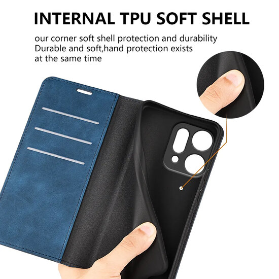 Oppo Reno14 Hoesje - MobyDefend Luxe Wallet Bookcase (Magnetische Sluiting) - Grijs