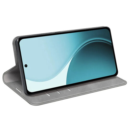 Oppo Reno14 Hoesje - MobyDefend Luxe Wallet Bookcase (Magnetische Sluiting) - Grijs