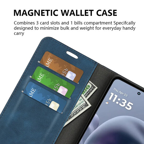 Motorola Moto G86 Power Hoesje - MobyDefend Luxe Wallet Bookcase (Magnetische Sluiting) - Rood