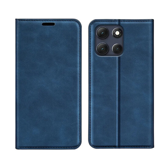 Motorola Moto G86 Power Hoesje - MobyDefend Luxe Wallet Bookcase (Magnetische Sluiting) - Blauw