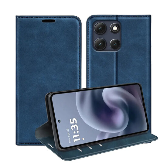 Motorola Moto G86 Power Hoesje - MobyDefend Luxe Wallet Bookcase (Magnetische Sluiting) - Blauw