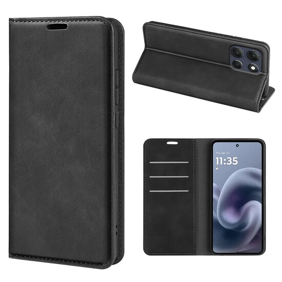 Motorola Moto G86 Power Hoesje - MobyDefend Luxe Wallet Bookcase (Magnetische Sluiting) - Zwart