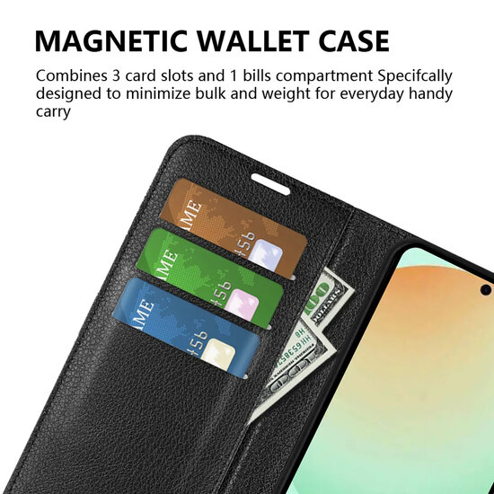 Samsung Galaxy S25 FE Hoesje - MobyDefend Kunstleren Wallet Book Case (Sluiting Voorkant) - Zwart