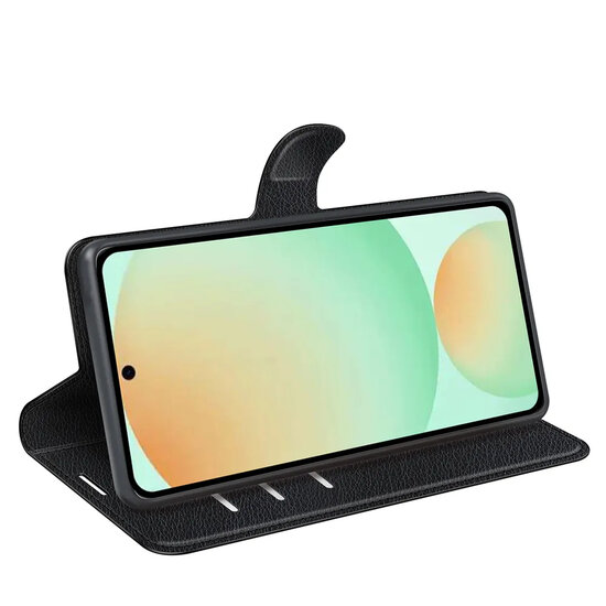 Samsung Galaxy S25 FE Hoesje - MobyDefend Kunstleren Wallet Book Case (Sluiting Voorkant) - Zwart