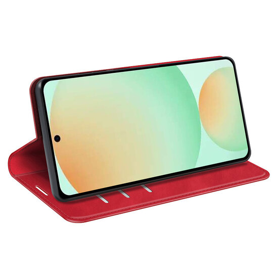 Samsung Galaxy S25 FE Hoesje - MobyDefend Luxe Wallet Bookcase (Magnetische Sluiting) - Rood