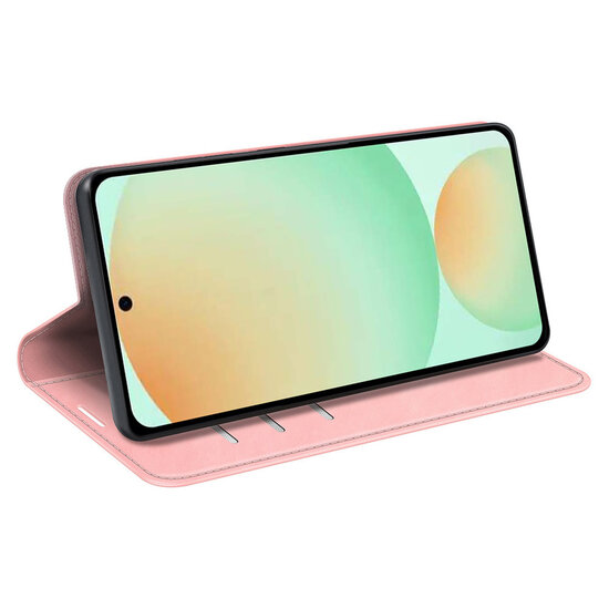 Samsung Galaxy S25 FE Hoesje - MobyDefend Luxe Wallet Bookcase (Magnetische Sluiting) - Roze