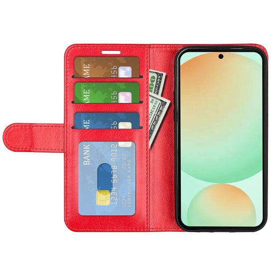 Samsung Galaxy S25 FE Hoesje - MobyDefend Wallet Book Case (Sluiting Achterkant) - Rood