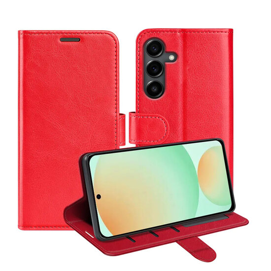 Samsung Galaxy S25 FE Hoesje - MobyDefend Wallet Book Case (Sluiting Achterkant) - Rood