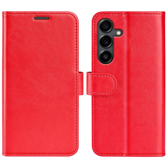 Samsung Galaxy S25 FE Hoesje - MobyDefend Wallet Book Case (Sluiting Achterkant) - Rood