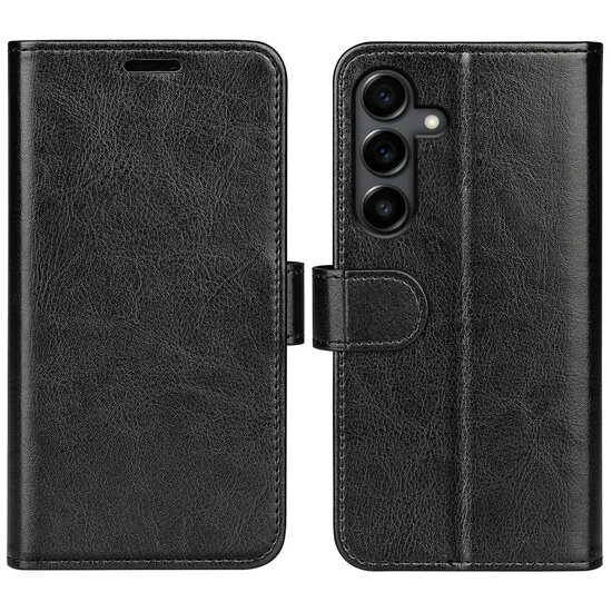 Samsung Galaxy S25 FE Hoesje - MobyDefend Wallet Book Case (Sluiting Achterkant) - Zwart