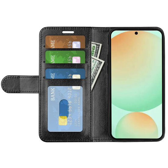 Samsung Galaxy S25 FE Hoesje - MobyDefend Wallet Book Case (Sluiting Achterkant) - Zwart