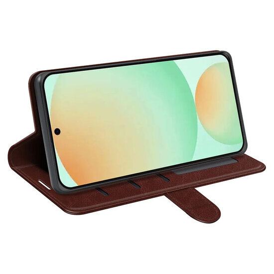 Samsung Galaxy S25 FE Hoesje - MobyDefend Wallet Book Case (Sluiting Achterkant) - Bruin