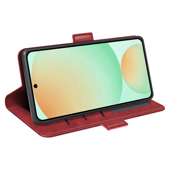 Samsung Galaxy S25 FE Hoesje - MobyDefend Luxe Wallet Book Case (Sluiting Zijkant) - Rood