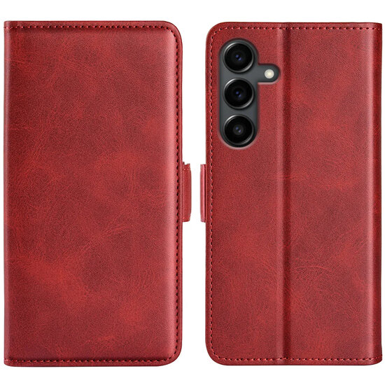 Samsung Galaxy S25 FE Hoesje - MobyDefend Luxe Wallet Book Case (Sluiting Zijkant) - Rood