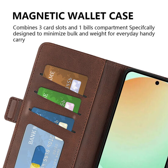 Samsung Galaxy S25 FE Hoesje - MobyDefend Luxe Wallet Book Case (Sluiting Zijkant) - Blauw