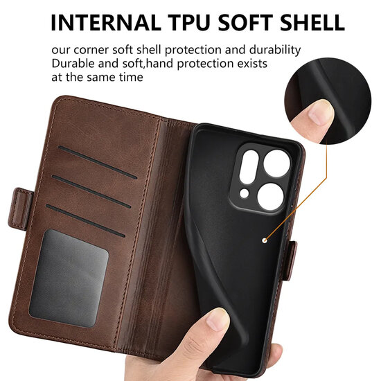 Oppo Reno14 Hoesje - MobyDefend Luxe Wallet Book Case (Sluiting Zijkant) - Blauw