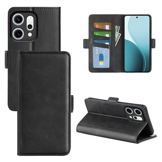 Oppo Reno14 Hoesje - MobyDefend Luxe Wallet Book Case (Sluiting Zijkant) - Zwart