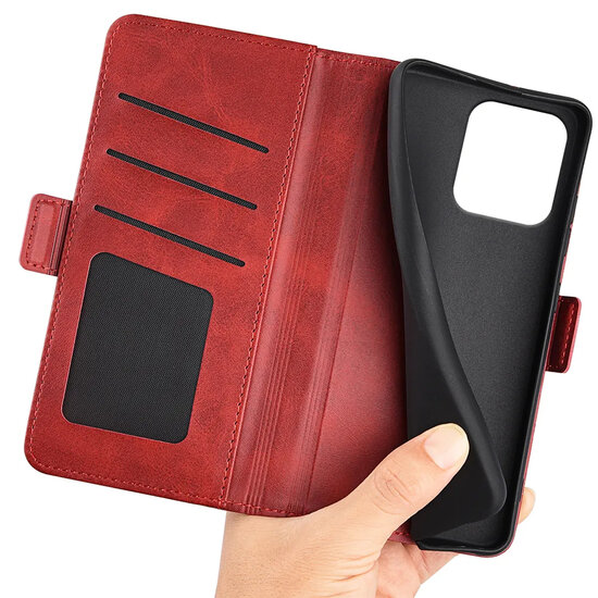Motorola Moto G86 Power Hoesje - MobyDefend Luxe Wallet Book Case (Sluiting Zijkant) - Rood