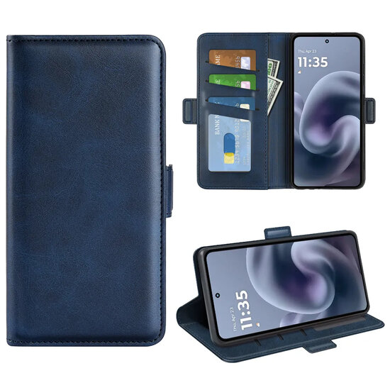 Motorola Moto G86 Power Hoesje - MobyDefend Luxe Wallet Book Case (Sluiting Zijkant) - Blauw