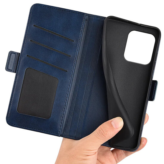 Motorola Moto G86 Power Hoesje - MobyDefend Luxe Wallet Book Case (Sluiting Zijkant) - Blauw