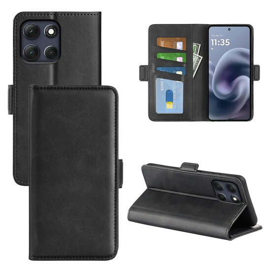 Motorola Moto G86 Power Hoesje - MobyDefend Luxe Wallet Book Case (Sluiting Zijkant) - Zwart