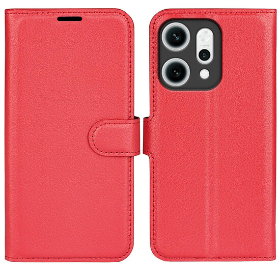 Oppo Reno14 Hoesje - MobyDefend Kunstleren Wallet Book Case (Sluiting Voorkant) - Rood