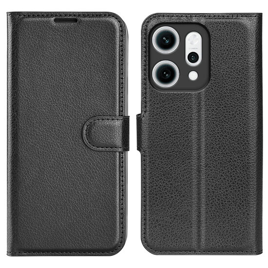 Oppo Reno14 Hoesje - MobyDefend Kunstleren Wallet Book Case (Sluiting Voorkant) - Zwart
