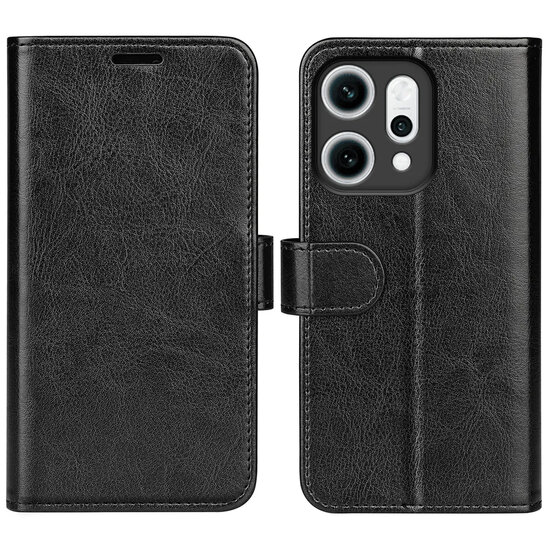 Oppo Reno14 Hoesje - MobyDefend Wallet Book Case (Sluiting Achterkant) - Zwart