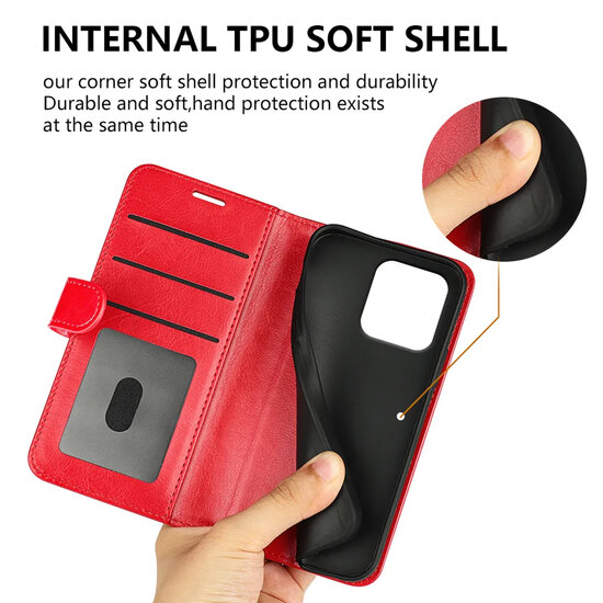 Motorola Moto G86 Power Hoesje - MobyDefend Wallet Book Case (Sluiting Achterkant) - Rood