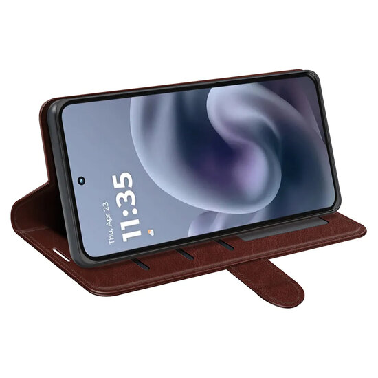 Motorola Moto G86 Power Hoesje - MobyDefend Wallet Book Case (Sluiting Achterkant) - Bruin