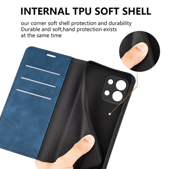 Oppo Reno14 F / Oppo Reno14 FS Hoesje - MobyDefend Luxe Wallet Bookcase (Magnetische Sluiting) - Zwart