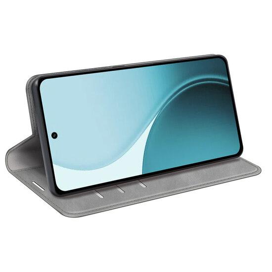 Oppo Reno14 F / Oppo Reno14 FS Hoesje - MobyDefend Luxe Wallet Bookcase (Magnetische Sluiting) - Grijs