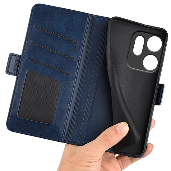 Oppo Reno14 F / Oppo Reno14 FS Hoesje - MobyDefend Luxe Wallet Book Case (Sluiting Zijkant) - Blauw