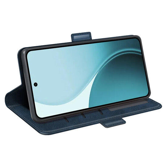 Oppo Reno14 F / Oppo Reno14 FS Hoesje - MobyDefend Luxe Wallet Book Case (Sluiting Zijkant) - Blauw