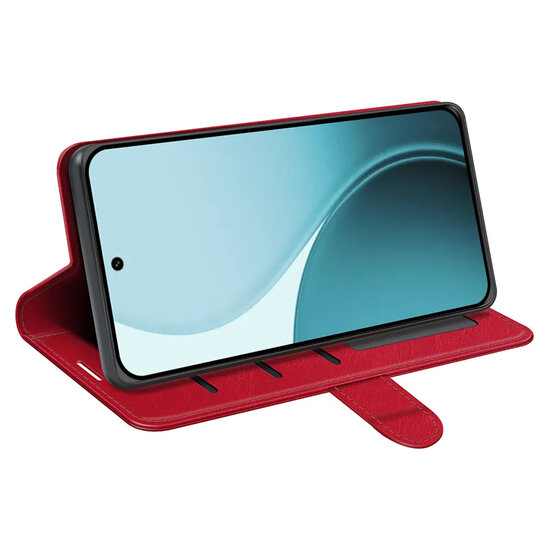 Oppo Reno14 F / Oppo Reno14 FS Hoesje - MobyDefend Wallet Book Case (Sluiting Achterkant) - Rood