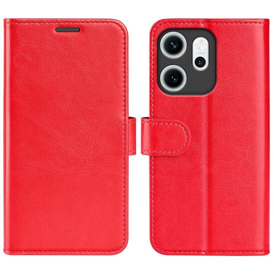 Oppo Reno14 F / Oppo Reno14 FS Hoesje - MobyDefend Wallet Book Case (Sluiting Achterkant) - Rood