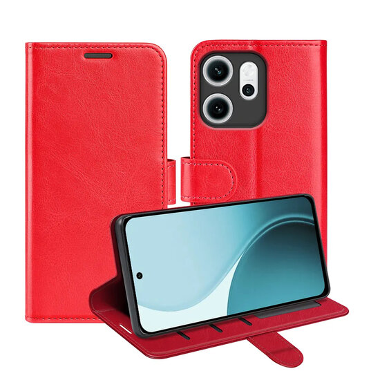 Oppo Reno14 F / Oppo Reno14 FS Hoesje - MobyDefend Wallet Book Case (Sluiting Achterkant) - Rood