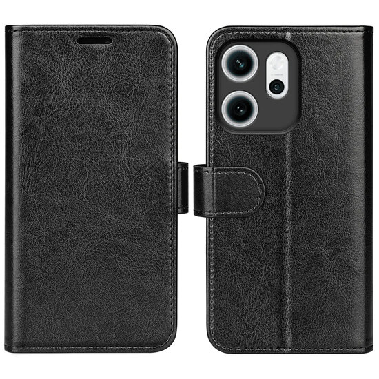 Oppo Reno14 F / Oppo Reno14 FS Hoesje - MobyDefend Wallet Book Case (Sluiting Achterkant) - Zwart