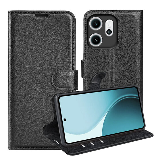 Oppo Reno14 F / Oppo Reno14 FS Hoesje - MobyDefend Kunstleren Wallet Book Case (Sluiting Voorkant) - Zwart