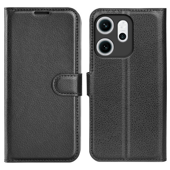 Oppo Reno14 F / Oppo Reno14 FS Hoesje - MobyDefend Kunstleren Wallet Book Case (Sluiting Voorkant) - Zwart