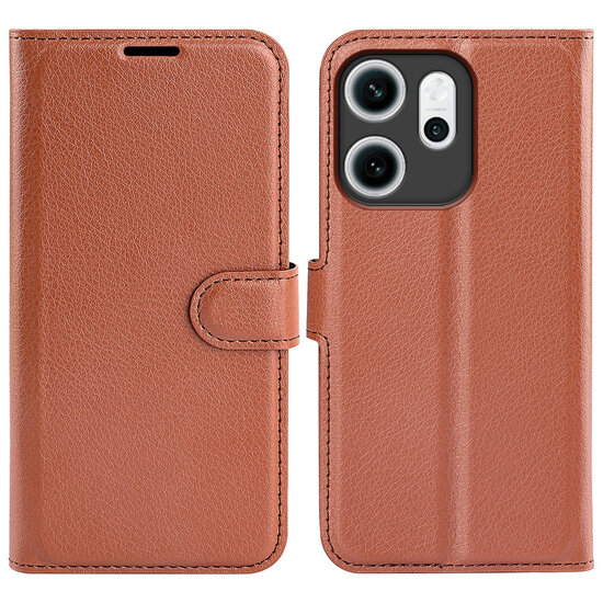 Oppo Reno14 F / Oppo Reno14 FS Hoesje - MobyDefend Kunstleren Wallet Book Case (Sluiting Voorkant) - Bruin
