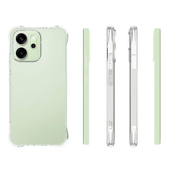 Oppo Reno14 Hoesje - MobyDefend Transparante Shockproof TPU Backcover - Verstevigde Hoeken - Volledig Doorzichtig