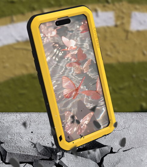 iPhone 17 Hoes - Love Mei Metalen Case - Extreme Protection - Zwart