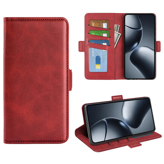 Xiaomi 15T Pro Hoesje - MobyDefend Luxe Wallet Book Case (Sluiting Zijkant) - Rood