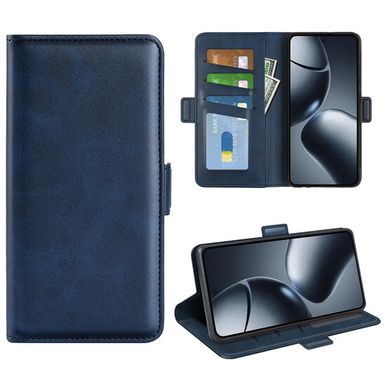 Xiaomi 15T Pro Hoesje - MobyDefend Luxe Wallet Book Case (Sluiting Zijkant) - Blauw