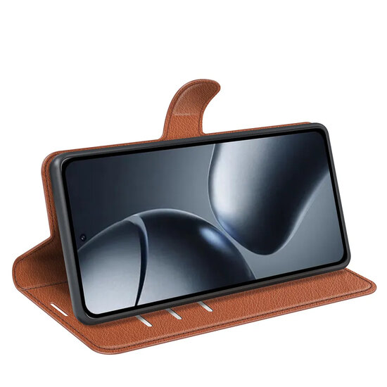 Xiaomi 15T Pro Hoesje - MobyDefend Kunstleren Wallet Book Case (Sluiting Voorkant) - Bruin