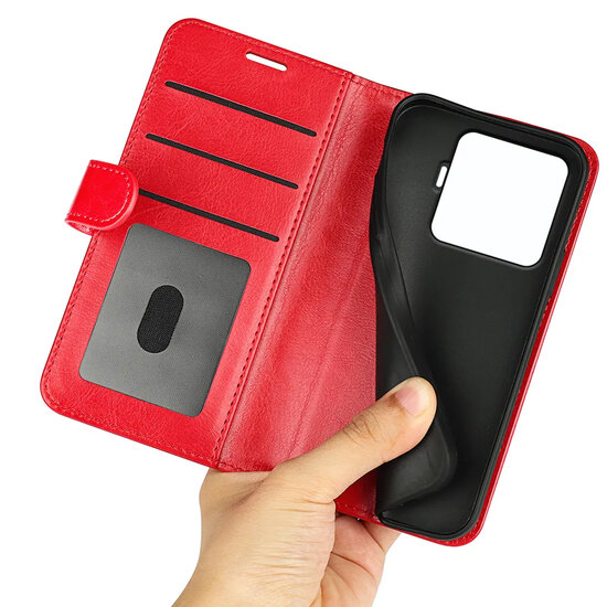 Xiaomi 15T Pro Hoesje - MobyDefend Wallet Book Case (Sluiting Achterkant) - Rood