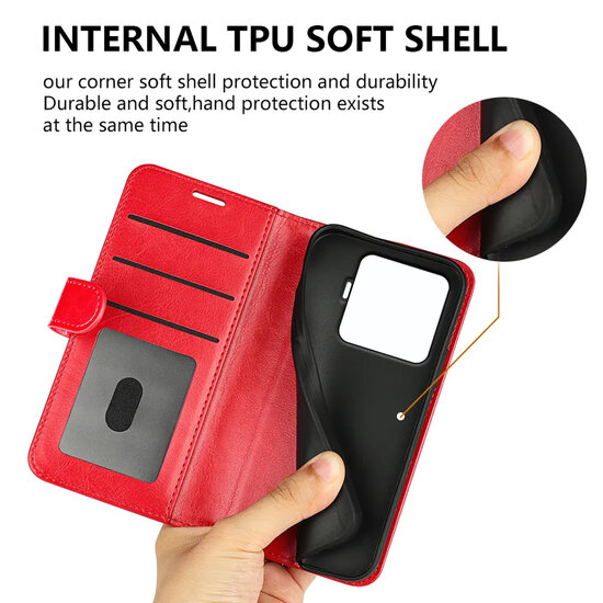 Xiaomi 15T Pro Hoesje - MobyDefend Wallet Book Case (Sluiting Achterkant) - Bruin