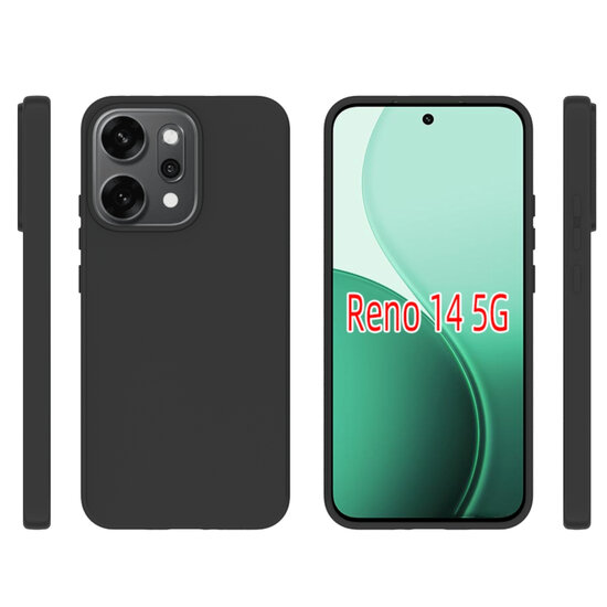 Oppo Reno14 Hoesje - MobyDefend TPU Backcover - Mat Zwart